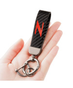 HUIANTS Carbon Fiber Style Car Keychain Z Emblem Microfiber Leather Key Chain Compatible with 350Z 370Z Z34 Z33 Accessories