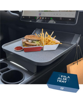 Ennovatools Tesla Model Y Model 3 Accessories 2023, Car Eating Food Table Alset Tray, Center Console Organizer, for Autopilot, Road Trips. Anti-Slip Mat for Stability. (Tray ONLY)