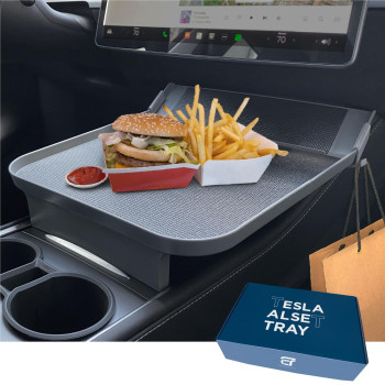 Ennovatools Tesla Model Y Model 3 Accessories 2023, Car Eating Food Table Alset Tray, Center Console Organizer, for Autopilot, Road Trips. Anti-Slip Mat for Stability. (Tray ONLY)