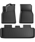 Maysoo Floor Mats for Tesla Model Y 2023-2020, All Weather Cargo Liner Model Y Accessories (1st Row Floor Mats and 2nd Row Floor Mats)