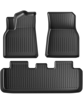 Maysoo Floor Mats for Tesla Model Y 2023-2020, All Weather Cargo Liner Model Y Accessories (1st Row Floor Mats and 2nd Row Floor Mats)