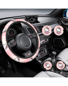 Cute Car Accessories Steering Wheel Cover for Women and Girls Universal Steering Wheel Covers 15 Inch Steering Wheel Protector