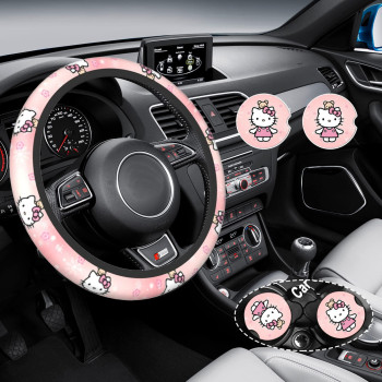 Cute Car Accessories Steering Wheel Cover for Women and Girls Universal Steering Wheel Covers 15 Inch Steering Wheel Protector