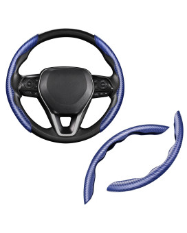 Cartist Steering Wheel Cover, Carbon Fiber Steering Wheel Cover, Car Steering Wheel Cover for Men/Women, Anti-Slip, Comfortable Grip, Durable, Universal for 99% Car Interior Accessories (Dark Blue)
