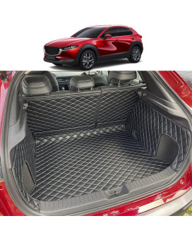 7DEEKEI for 2020-2024 Mazda CX30 CX-30 Trunk Mat and Rear Backrest Mat Cargo Liners All Weather Anti-Slip