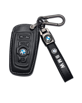 LEBASQ Car Key Cover Suit for BMW 1 3 4 5 6 7 Series X3 X4 M5 M6 GT3 series Leather Keychain car case keyring Accessories