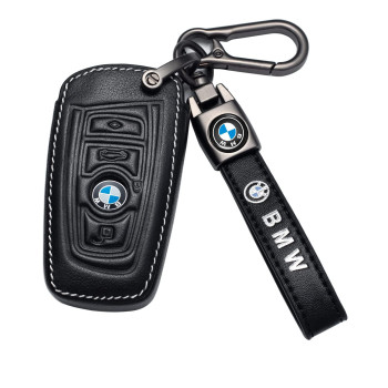 LEBASQ Car Key Cover Suit for BMW 1 3 4 5 6 7 Series X3 X4 M5 M6 GT3 series Leather Keychain car case keyring Accessories