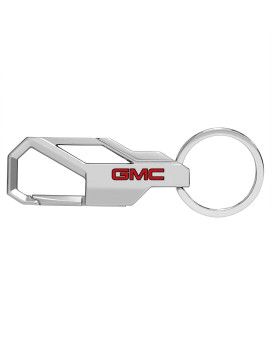 iPick Image for GMC in Red Gunmetal Black Carabiner-style Snap Hook Metal Key Chain Keychain, Only Official Licensed