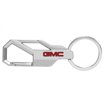 iPick Image for GMC in Red Gunmetal Black Carabiner-style Snap Hook Metal Key Chain Keychain, Only Official Licensed