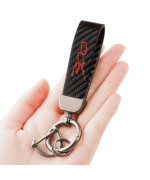 HUIANTS Carbon Fiber Style Car Keychain 300 Emblem Microfiber Leather Key Chain compatible with Chrysler 300 300C 300S Accessories