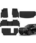 Naibeve Floor Mats for 2022 2023 2024 Jeep Grand Cherokee 5 Seats- All Weather Custom Fit for Jeep Grand Cherokee Floor Mats Liners Cargo Liner Mat(NOT Grand Cherokee WK)(NOT Grand Cherokee L)