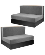 Sfcddtlg RV Dinette Cushion Covers - Grey Stretch RV Dinette Seat Covers - Washable Loveseat Slipcovers for RV Camper Car Bench Seats (2 Backrest Covers & 2 Bench Covers)