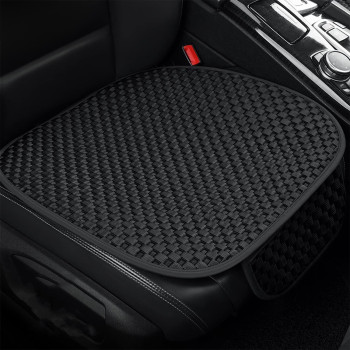 2 Pack Car Seat Cover for Front Car Seat Bottom,Ice Silk Seat Cushion Protector Without Backrest with Storage Pocket, Works with Summer Sedan SUV Pickup Minivan (Black)