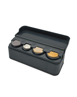 ZKFAR Pack-1 Coin Holder for Car, Change Organizer Storage Money Dispenser, Portable Coin Storage Suitable for Most Car and Trucks (Black)