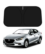 D-Lumina Windshield Sun Shade for 2014-2018 Mazda 3 Accessories Mazda3 Sedan Hatchback, Front Window Sunshade Sun Visor Protector Block UV Rays Heat, Foldable 2 Layers 210T Material