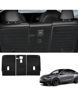 KAFLLA Trunk Mat Cargo Liner Competible with Tesla Model Y 2020-2023, TPE Rear Truck Backrest Mat Competible with Model Y, All Weather Back Seat Protector 5-Seater