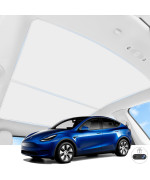 2023 New Tesla Model Y Sunshade Roof, Non-Sag Nano 2-in-1 Cold-Sensing ice Silk Material Tesla Model Y Glass Roof Sunshade with Storage Bag, Magnetic Tesla Y Sunshade Roof for Model Y 2021 2022 2023