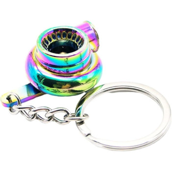 Turbo Keychain Metal Spinning Turbocharger Automotive Mini Car Part Keychain Key Ring