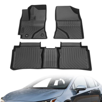 All Weather Rubber Floor Mats Compatible with 2014-2019 Corolla(Not Fit Corolla im & Hatchback),3Pcs Car Automotive Floor Mats & Cargo Liners Black