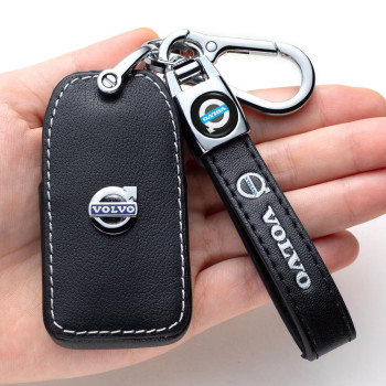 LAUMOE Leather Key Fob Case Cover for Volvo,Key Holder Suit for Volvo XC40 XC70 S60 S80 S90 C30 V70 V90 2019 2020 Keyless Entry Remote Key case