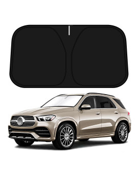 D-Lumina Windshield Sun Shade for 2020 2021 2022 2023 Mercedes GLE 350 450 Accessories, Front Window Sunshade Sun Visor Protector Block UV Rays Heat, Foldable 2 Layers 210T Material