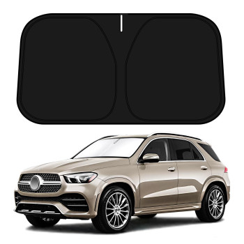 D-Lumina Windshield Sun Shade for 2020 2021 2022 2023 Mercedes GLE 350 450 Accessories, Front Window Sunshade Sun Visor Protector Block UV Rays Heat, Foldable 2 Layers 210T Material