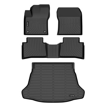 HAFIDI Floor Mats & Cargo Liner Custom Set for 2022-2016 Prius (Not for Prius c & Prius v) All Weather Protection TPE Full Set Accessories - Black