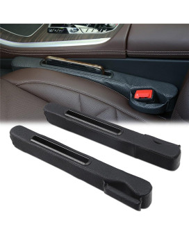TOKOSIO Car Seat Gap Filler,The Gap Between Seat and Console Crevice Crack Plug Drop Blocker,PU Leather Keep Things from Falling Console Seat Gap Fillers Universal for Coin Key 2 Pack
