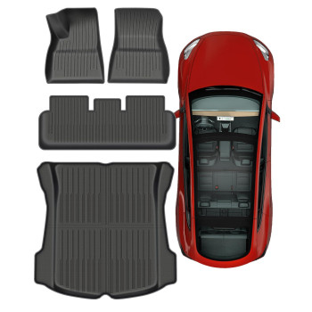 SHINJEW Floor Mats Compatible with Tesla Model 3 2023 2022 2021