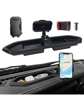 J Y Duo Upgraded Dash Phone Mount for Jeep Wrangler Accessories 2018-2023 Jeep Wrangler JL Accessories JLU & Jeep Gladiator JT Interior for Jeep Accessories, Multi-Mount Phone Holder Storage Tray