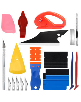 JIURUN Window Tint Tools Tool Kit for Cars, Squeegee for Window Tint, 35 PCS Vinyl Wrap Tool Kit, Window Film Tint Application Kit for Cars Film Installation, Car Wrap Wrapping Kit