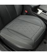 JOJOBAY Leather Car Seat Cover,Bottom Seat Covers for Cars,Front Seat Protector,Fit for 95% of Vehicles - Padded,Anti-Slip,Premium Leather(1 PC,Grey)