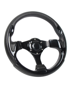 Universal EZGO Steering Wheel with Black Aluminum Frame Golf Cart Steering Wheel Fit for Yamaha Club Car DS and Precedent Steering Wheel