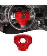 Car Steering Wheel Decoration Frame Trim Compatible with Corvette C6 2005-2013 Real Carbon FibeSteering Wheel Sticker
