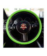 Sulida Steering Wheel Cover Auto Car Silicone Great Grip Anti-Slip Steering Cover for Diameter 36-38cm/13-15inch (Green)