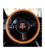 Sulida Steering Wheel Cover Auto Car Silicone Great Grip Anti-Slip Steering Cover for Diameter 36-38cm/13-15inch (Orange)