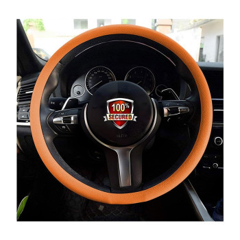 Sulida Steering Wheel Cover Auto Car Silicone Great Grip Anti-Slip Steering Cover for Diameter 36-38cm/13-15inch (Orange)