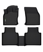 HAFIDI Floor Mats Custom for Volkswagen Tiguan 2018-2023 2024 All Weather Protection TPE Anti-Slip Automotive Floor Liners Fits 1st & 2nd Row Full Set VW Tiguan Accessories, Black