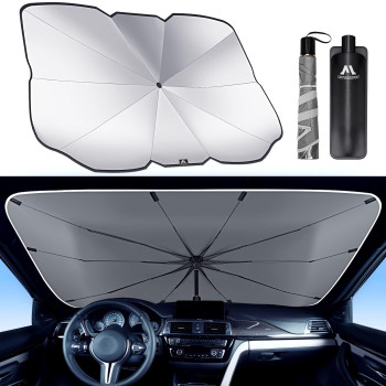 Windshield Sun Shade Umbrella, Car Windshield Sun Shade Foldable Cover Visor UV Ray Reflector, Car Sun Shade Windshield for Auto Trucks SUV Keeps Vehicle Cool Heat Insulation Protection(Gray-Large)