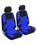 AUTOYOUTH Front Car Seat Cover Universal Seat Covers for Cars Low Back Car Seat Cover,Polyester Breathable Fit for Truck, Van, SUV - Airbag Compatible,2PCS Blue
