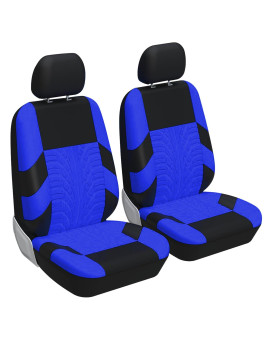 AUTOYOUTH Front Car Seat Cover Universal Seat Covers for Cars Low Back Car Seat Cover,Polyester Breathable Fit for Truck, Van, SUV - Airbag Compatible,2PCS Blue