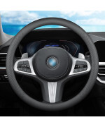 XHRING Car Steering Wheel Cover for BMW X5 X3 X7 3 5 Series 328i 528i 535i 530i 540i 320i X1 X2 X4 X6 1 2 4 6 7 8 M2 M3 M4 M5 M6 M8 Series e90 e60 f30 330i e46 i3 335i 325i Accessories, Leather Black