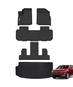 WAYIDSS Floor Mats 3 Row & Cargo Liner for 2018-2023 Chevy Chevrolet Traverse 7 Seats with 2nd Row Bucket Seats