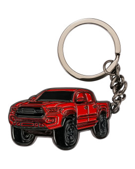 for Toyota Tacoma Car Keychain, Metal Keyring for Toyota Tacoma, Red