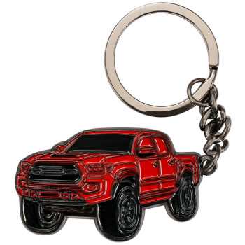 for Toyota Tacoma Car Keychain, Metal Keyring for Toyota Tacoma, Red