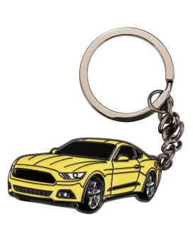 for Ford Mustang Car Keychain, Metal Keyring for Ford Mustang, Yellow