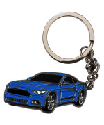 for Ford Mustang Car Keychain, Metal Keyring for Ford Mustang, Blue