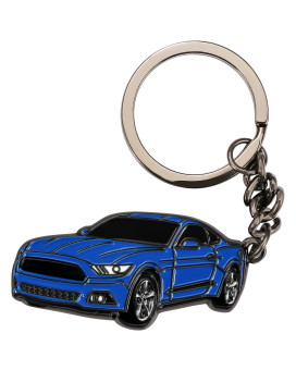 for Ford Mustang Car Keychain, Metal Keyring for Ford Mustang, Blue