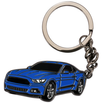 for Ford Mustang Car Keychain, Metal Keyring for Ford Mustang, Blue