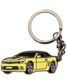 for Chevrolet Camaro Car Keychain, Metal Keyring for Chevrolet Camaro, Yellow